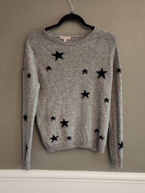 Philosophy Cashmere Grey Star-Print Crewneck Sweater